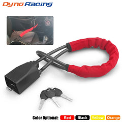 Car Steering Wheel Lock With Seat Belt Socket Steel Rope