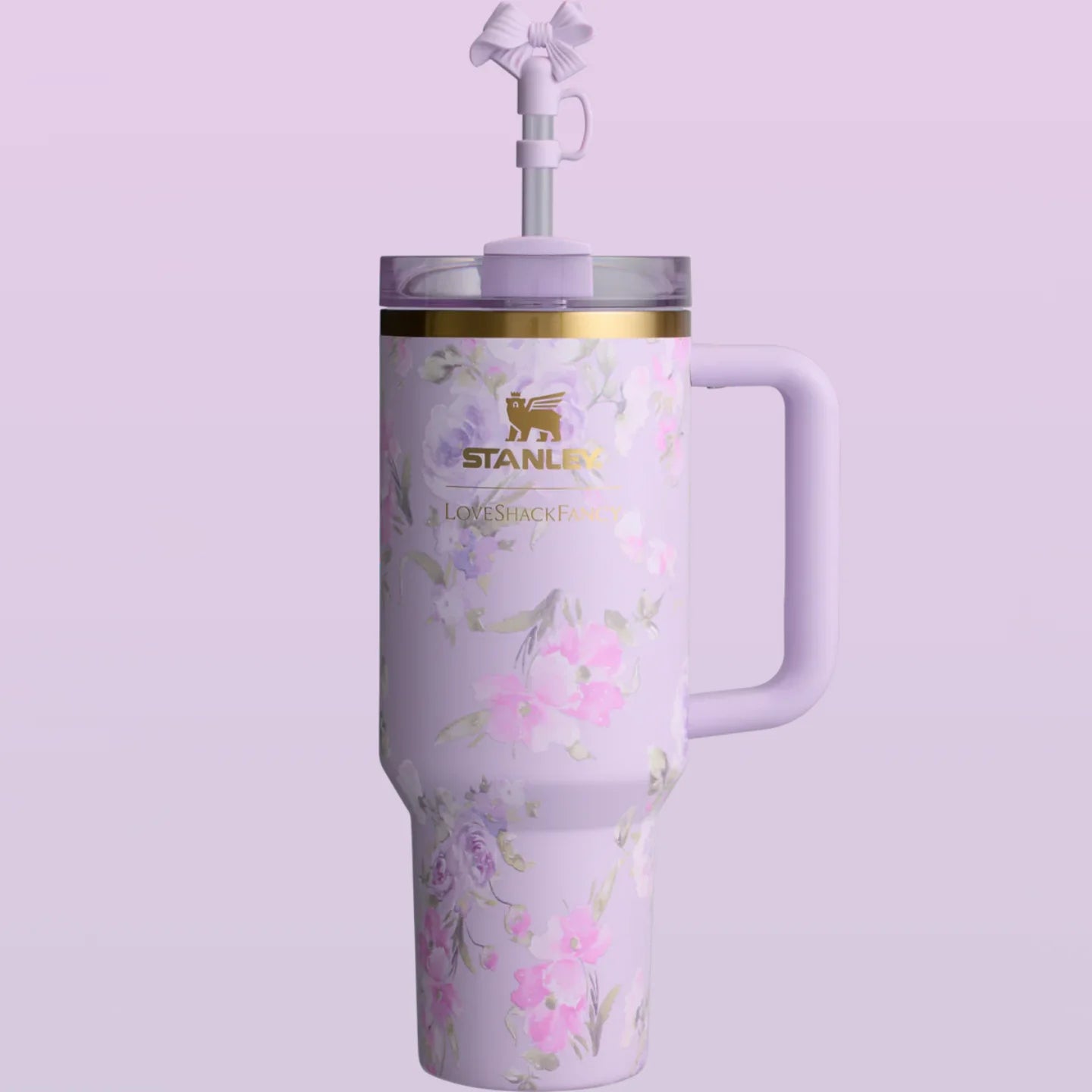 *Limited Edition* The Stanley X LoveShackFancy Holiday Quencher Cup | 40 OZ | Blue/Pink/White/Purple