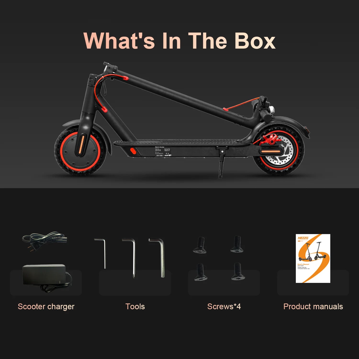 HEZZO 36v 350W 10.4Ah 15.6MPH Electric Scooter Adult HS-04Pro 8.5" Self-Balance Folding Kick Escooter Smart App EU US Warehouse