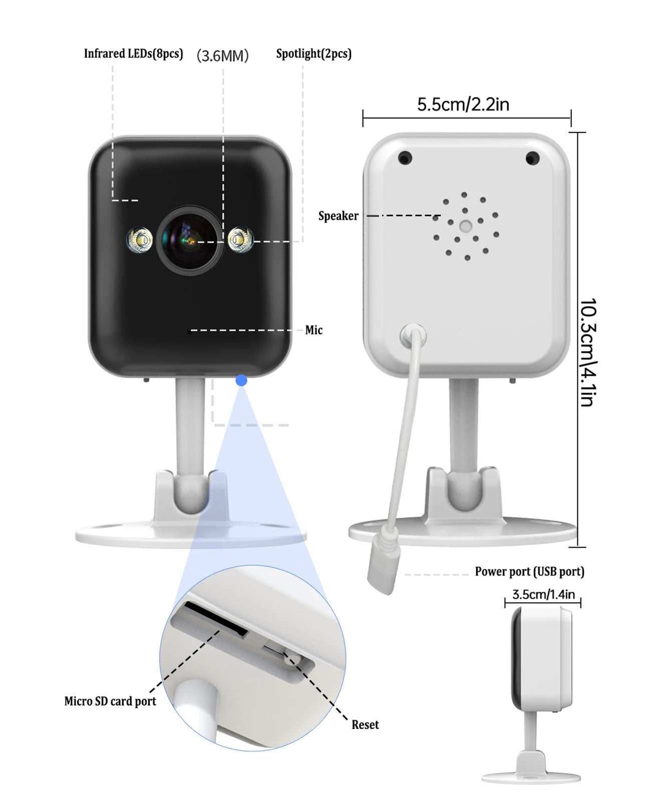 JOOAN 1080P Wifi IP Camera Outdoor CCTV Surveillance Camera 5x Digital Zoom Color Night Mini Security Camera Home Baby Monitor