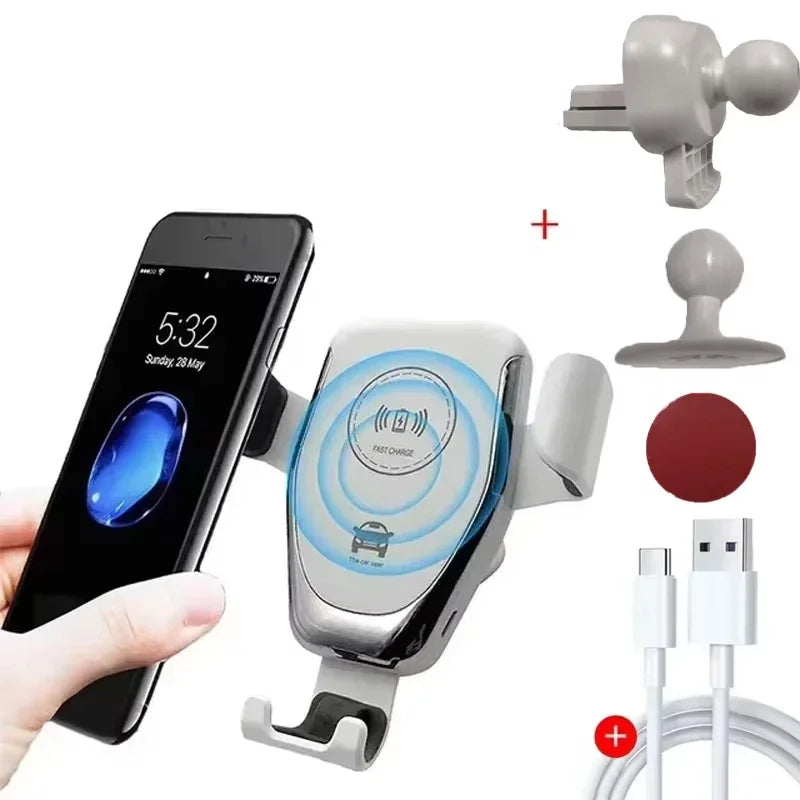 30W Fast Wireless Chargers Car For iPhone 15 14 13 12 11 Pro XS Max XR Samsung Xiaomi Wireless Charging Phone Car Holder Charger