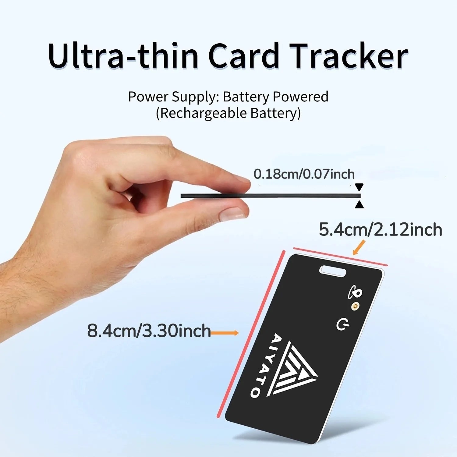 Bluetooth Ultrathin Wallet Finder Card Magnetic Charging Tracker Card Works with Apple Find My (iOS Only) Smart Finder Card