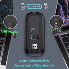 New Bluetooth Wireless Mouse USB Optical Rechargeable Mouse for Computer Laptop PC Macbook Gaming Mouse Gamer 2.4GHz 1600DPI