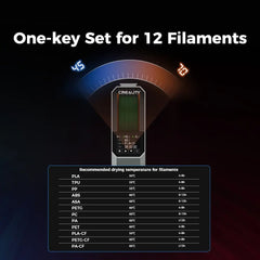 Creality Filament Dryer Box Space PI 1KG Spools,One-Key for 12 3D Printer Filament Dehydrator with 48h Timer,45℃-70℃,360° PTC