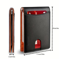 Synthetic Leather Slim Smart Wallet for Men Credit Card Holder Money Clip RFID Blocking Men Thin Bifold Wallet Walet Money Bag