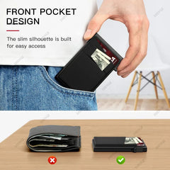 Anti-theft Cards Protectors Card Holder Minimalist Smart Wallet RFID Protection Aluminum Metal Box Cardholder Case Porte Carte