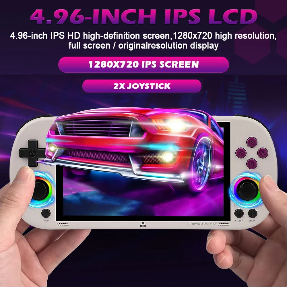 128G 256G Trimui Smart Pro Handheld Game Console 4.96''IPS Screen Linux System Joystick RGB Lighting Retro Video Game Player NEW