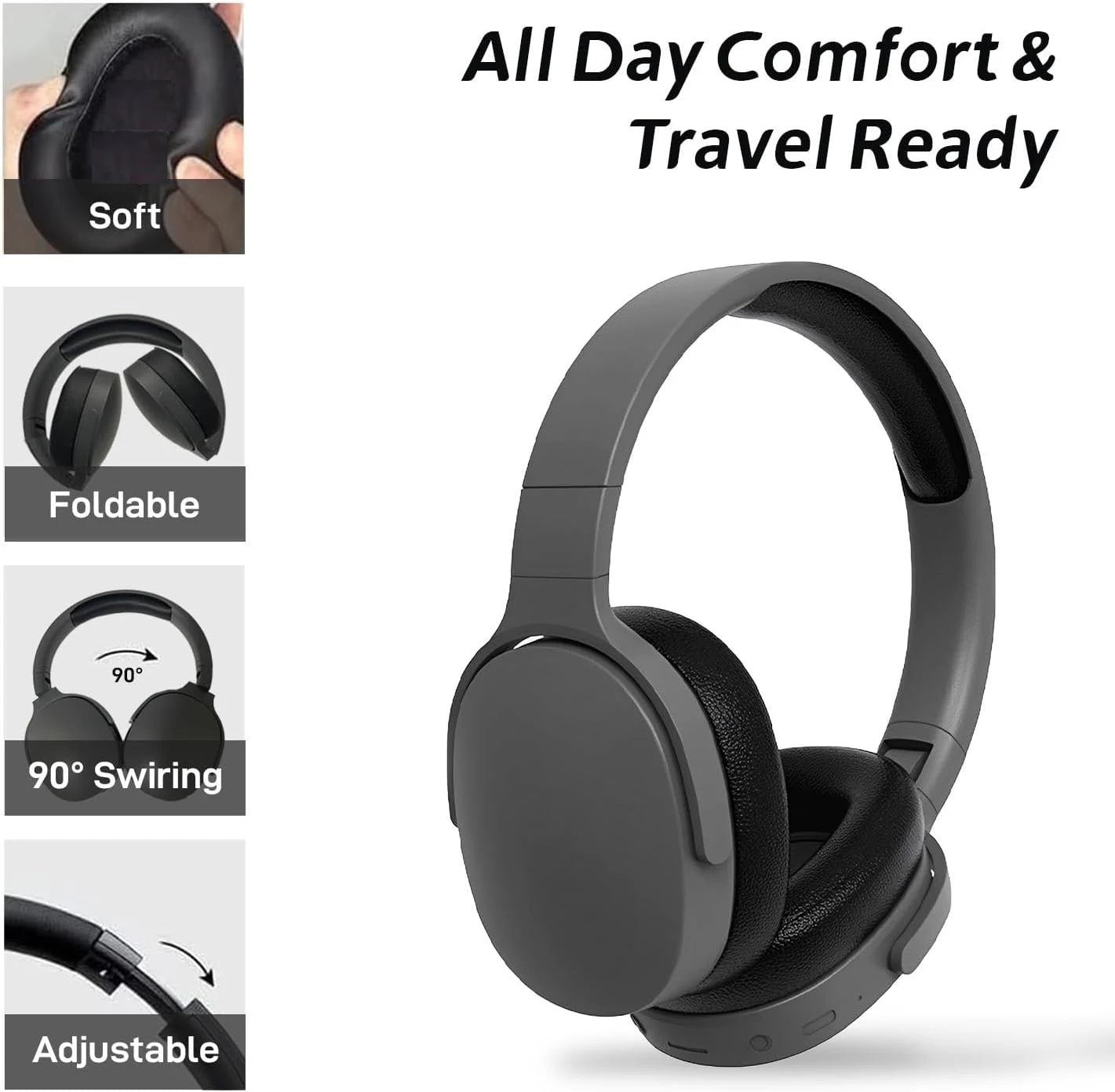 #P2961 Wireless Bluetooth 5.3 Headphones Over Ear Hifi Stereo Headset True Sports With Earphones TF/AUX Music Player with HD Mic