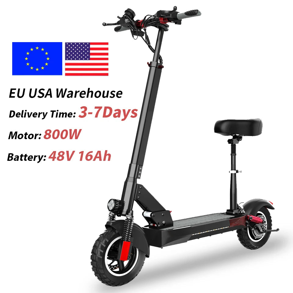 EU USA Warehouse Adult Electric Scooter 48v 13ah 16Ah Escooter Kick Scooter Lightweight Long Range 35-55km Scooters 800w