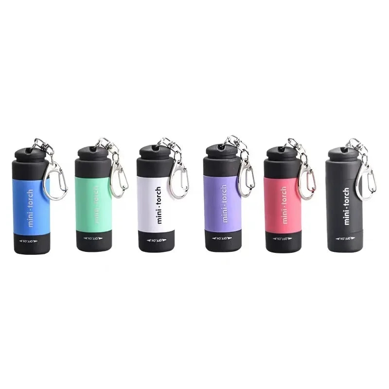 LED Micro Pocket Flashlight Portable USB Rechargeable Keychain Flashlight Waterproof Home Outdoor Hiking Camping Flashlight