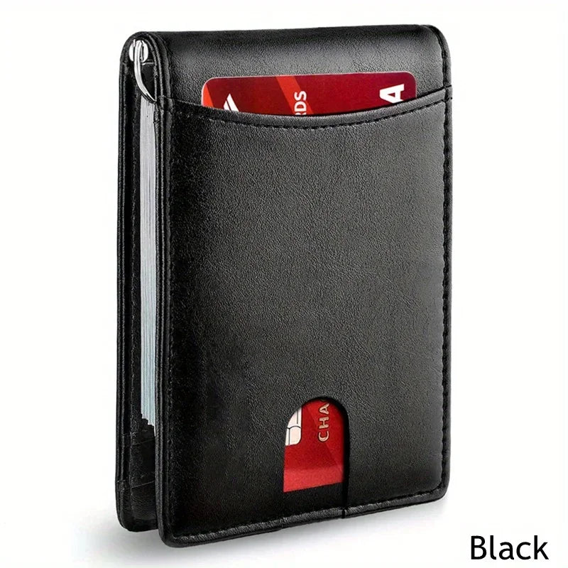 Synthetic Leather Slim Smart Wallet for Men Credit Card Holder Money Clip RFID Blocking Men Thin Bifold Wallet Walet Money Bag