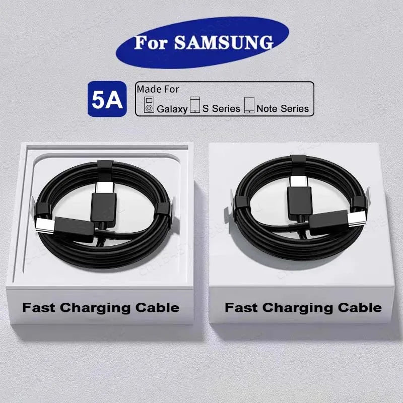 2PCS PD 45W USB C Cable For Samsung Galaxy S20 S21 S22 S23 Ultra Note 10 5G 20 A53 A54 Super Fast Charging USB Type C Data Cable