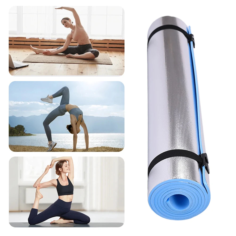 Waterproof Yoga Mat EVA Exercise Pad Thickened Aluminum Membrane Exercise Mat Portable Multifunction for Gym Workout