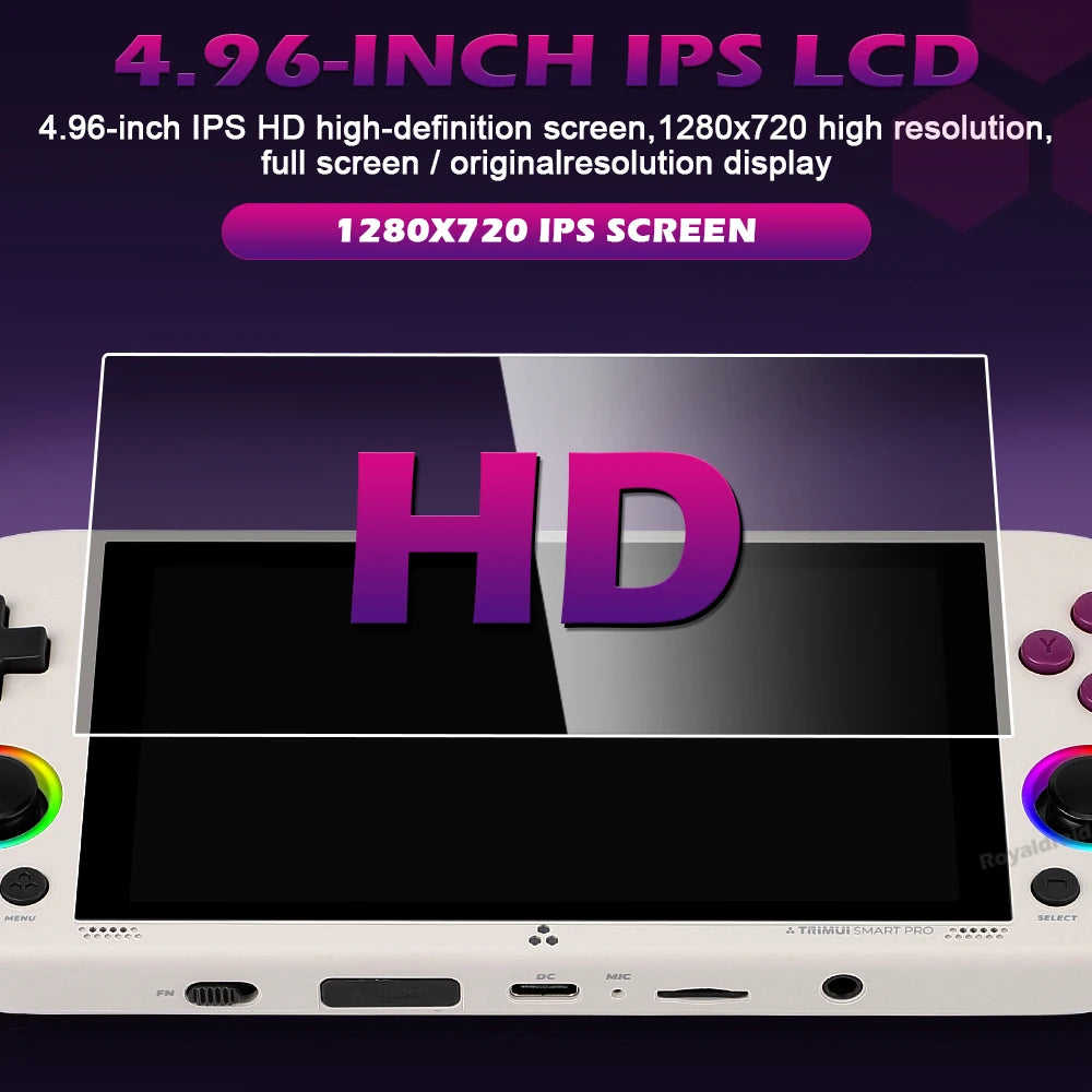 128G 256G Trimui Smart Pro Handheld Game Console 4.96''IPS Screen Linux System Joystick RGB Lighting Retro Video Game Player NEW