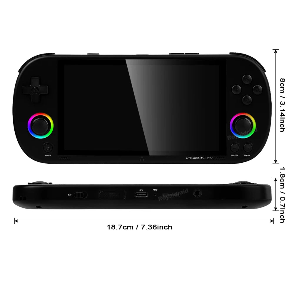 128G 256G Trimui Smart Pro Handheld Game Console 4.96''IPS Screen Linux System Joystick RGB Lighting Retro Video Game Player NEW