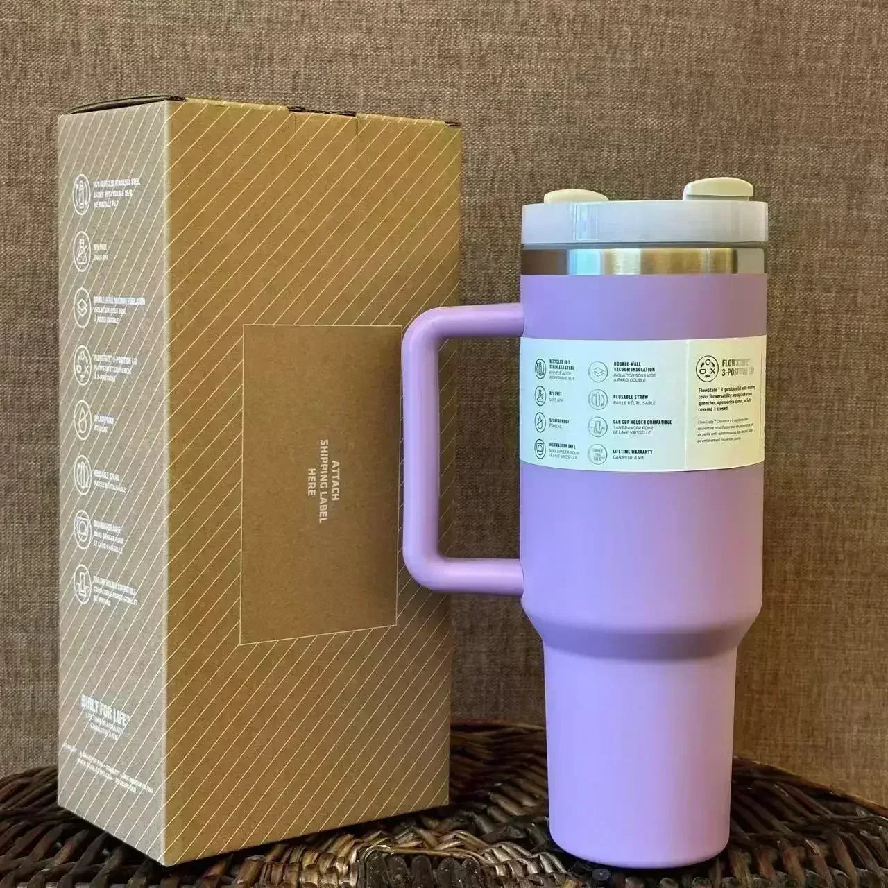 2025 New 40OZ Cup Straw Car travel mug Coffee mug Stanley with treated insulation 314 stainless steel lid