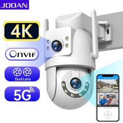 Jooan 4K 8MP HD Wifi PTZ Camera Outdoor 5G Wifi Dual Lens Security IP Cameras 5X Zoom AI Tracking ONVIF CCTV Surveillance Camera