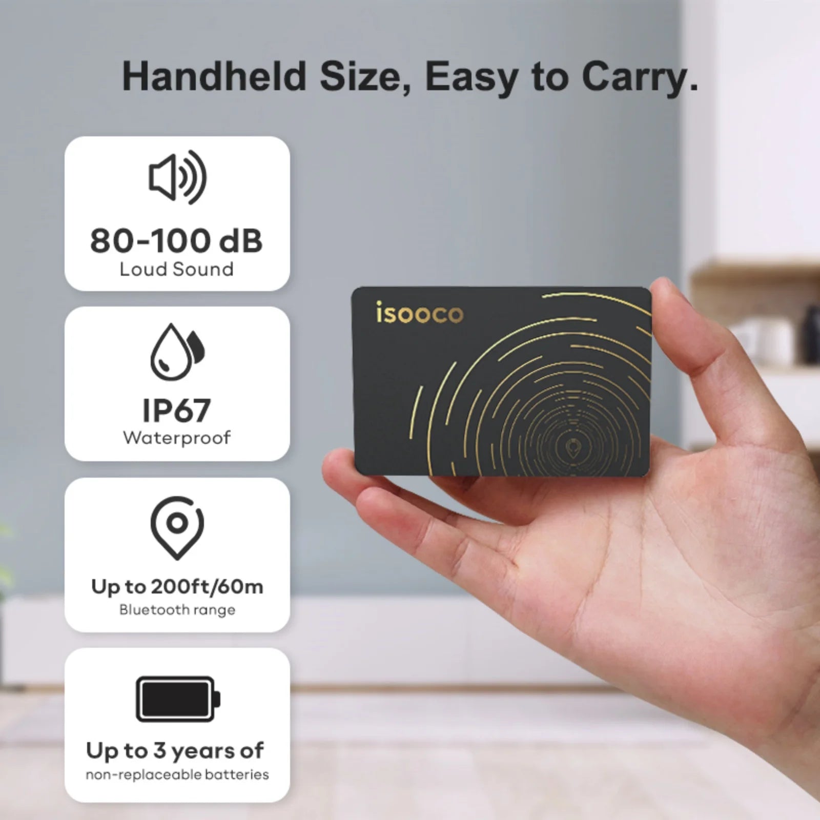 isooco Ultra-thin Wallet Tracker GPS Locator Bluetooth Pairing Find My (IOS Only) Anti-lost Smart Tag Item Finder No Charging