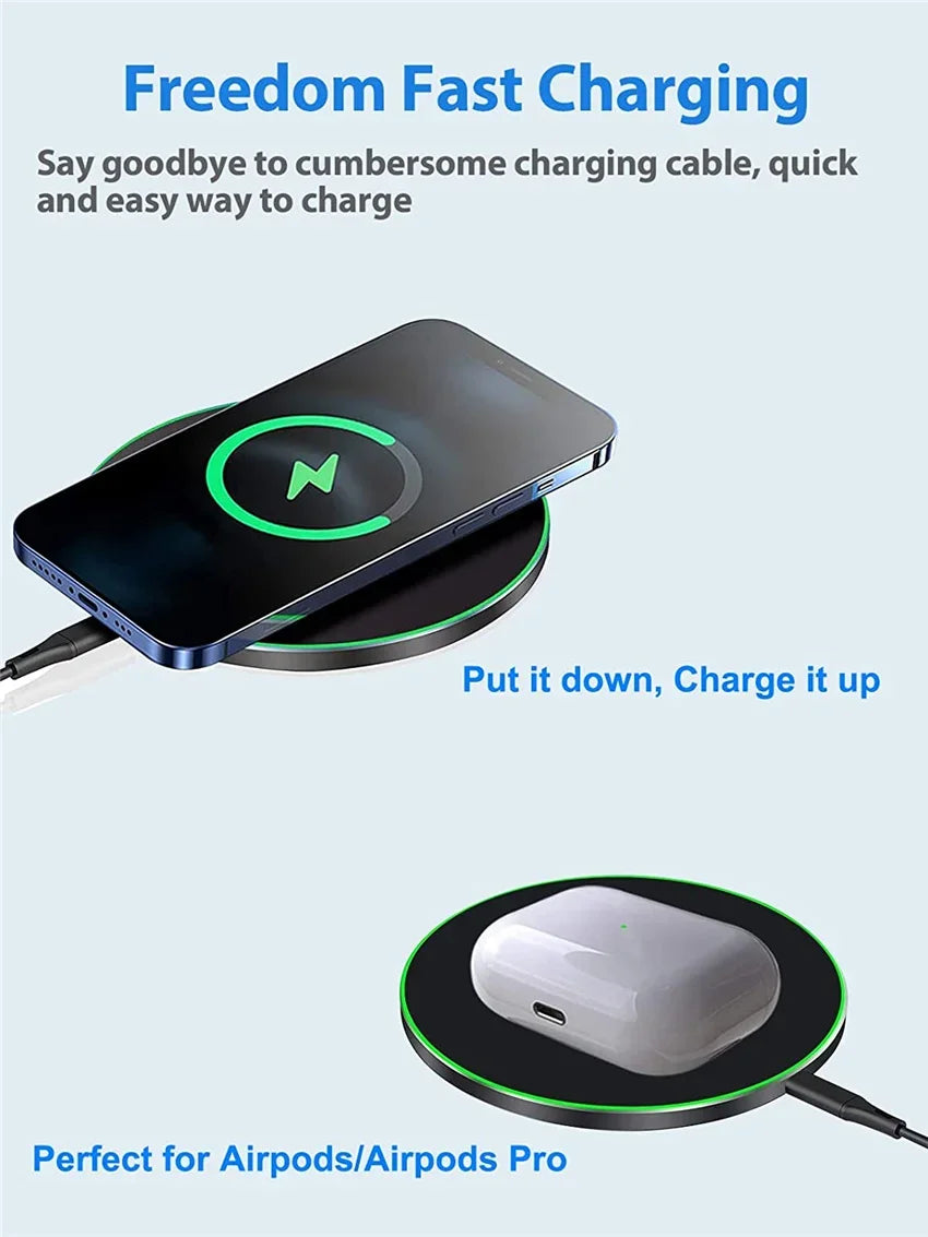 100W Fast Wireless Charger Pad For iPhone 15 14 13 12  X Pro Max 8 Samsung Galaxy S23 Xiaomi Wireless Charging Station Chargers