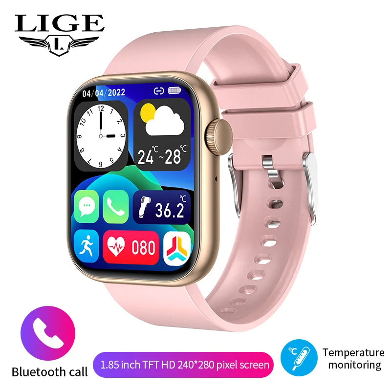 LIGE New Smart Watch 2025 Wireless Charging Smartwatch Bluetooth Calls Men Women Smartwatches Fitness Bracelet Custom Watch Face