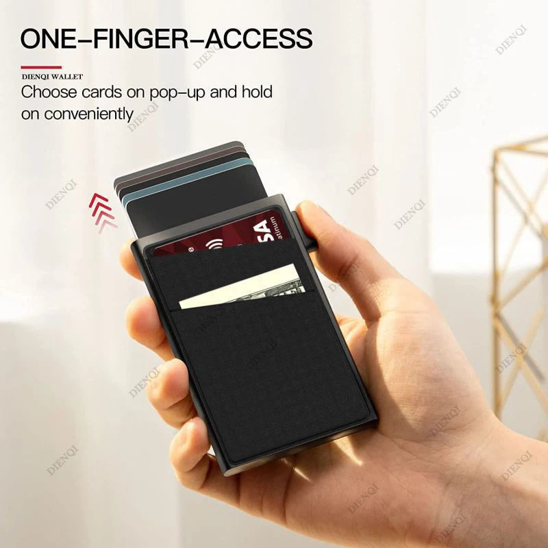 Anti-theft Cards Protectors Card Holder Minimalist Smart Wallet RFID Protection Aluminum Metal Box Cardholder Case Porte Carte