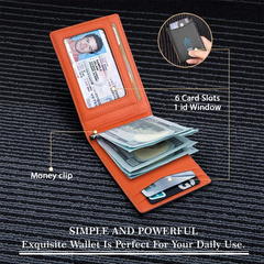 Synthetic Leather Slim Smart Wallet for Men Credit Card Holder Money Clip RFID Blocking Men Thin Bifold Wallet Walet Money Bag