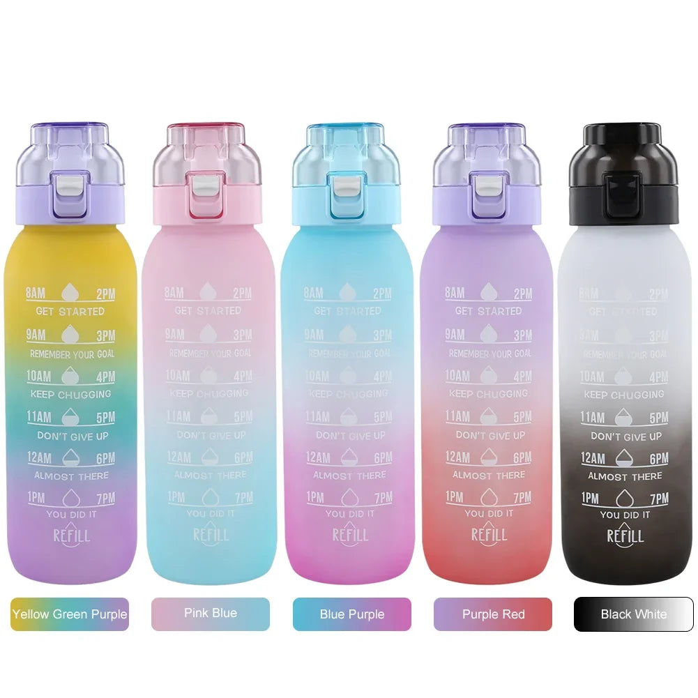 1000ML Air Flavored Water Bottle Sports Scented Water Bottle 0 Sugar Flavors Ring Water Cup With 7 Flavor Rods For Outdoor