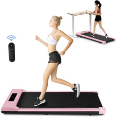 Walking Pad Treadmill 2 in 1, 6.2MPH Under Desk Treadmill Portable, Wide Running Belt, Remote Control, LED Display