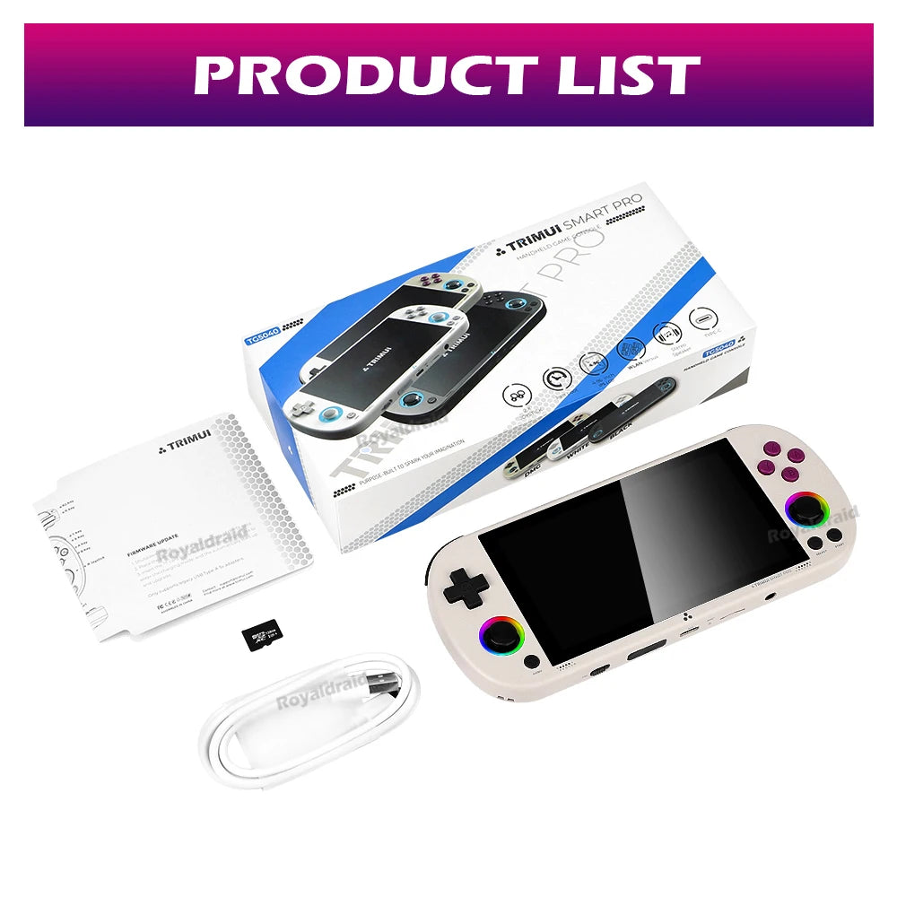 128G 256G Trimui Smart Pro Handheld Game Console 4.96''IPS Screen Linux System Joystick RGB Lighting Retro Video Game Player NEW