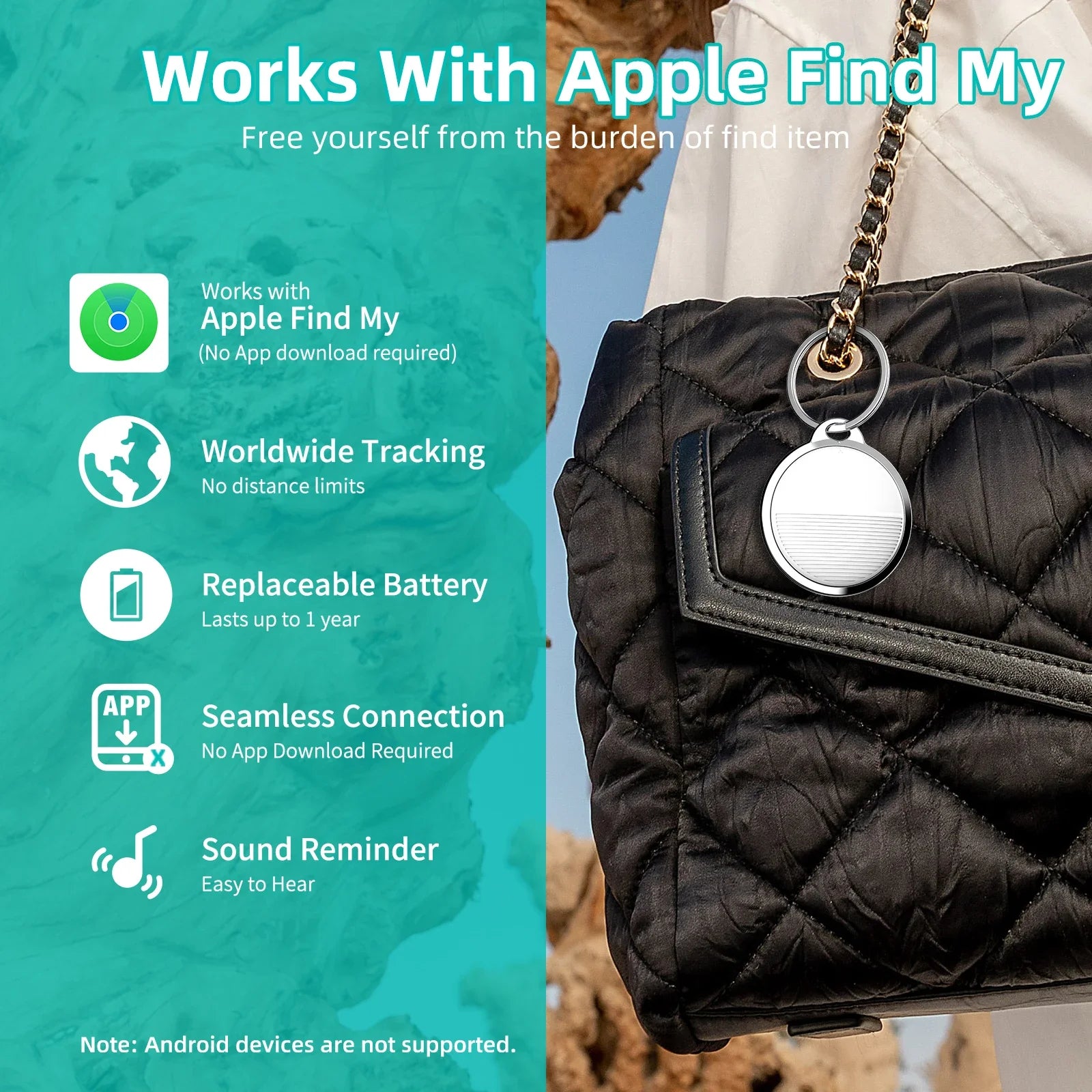 Mini Gps Tracker for Ios System Find My App Airtag Smart Bluetooth Locator Child Finder Bag Anti-Loss Pet Collar with Tracker