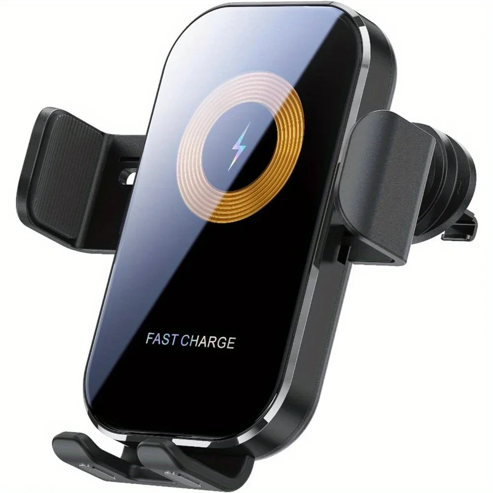 Phone Charger Car, Phone Mount for Car Wireless Charger, 15W Fast Wireless Charging Car Phone Holder, for iPhone 15/14/13/12/11