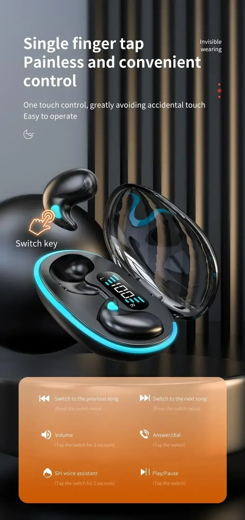 NEW Original X55 Wireless Sleep Earphone Noise Reduction Invisible Earphone Sleeping Headset Bluetooth Sport Headphones Earbuds