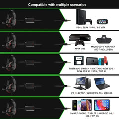 VIKEFON Wired Headset Gamer with Mic Noise Cancelling Headphones For PC Computer Laptop PS4 PS5 Nintendo Tablet Earphones