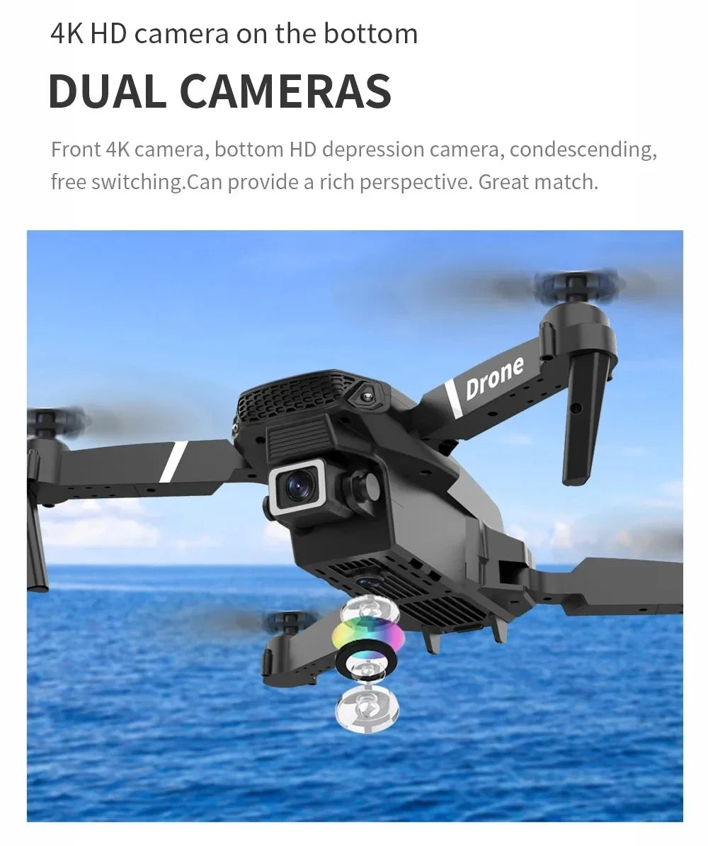 2025 New Professional Wide Angle RC Dron 4K HD Camera  Mode Foldable Helicopter Quadcopter Kid Gift Toys