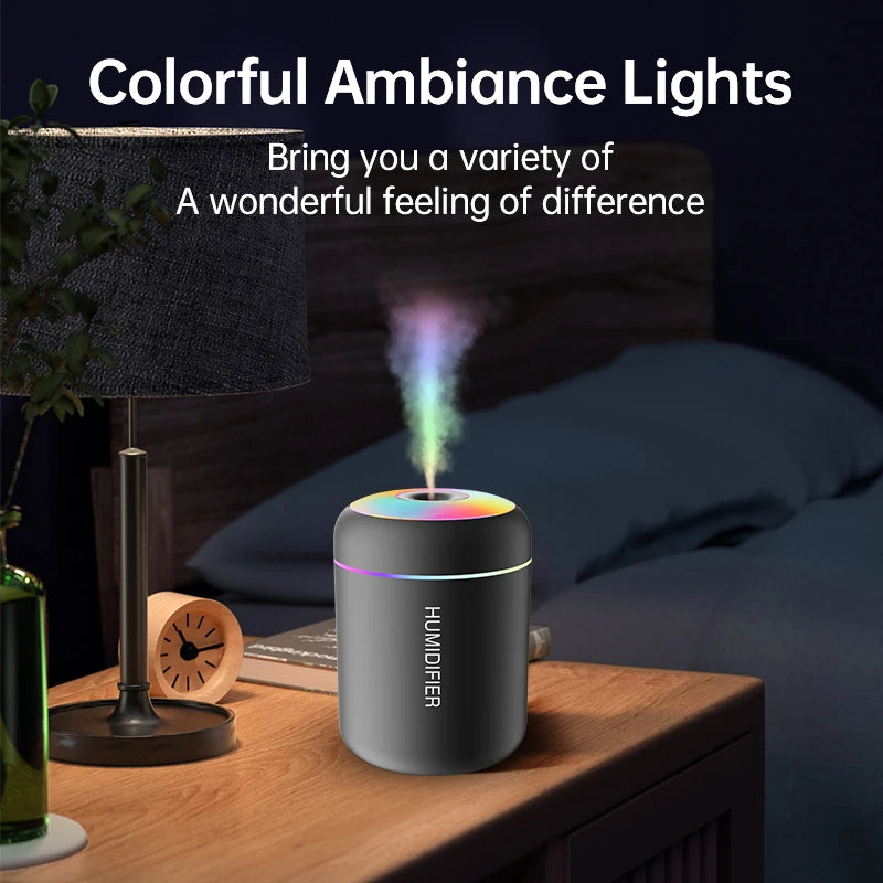 180ML Mini Air Humidifier USB Electric Aroma Diffuser Essential Oil Purifier Aromatherapy Mist Maker Lights For Car Home Bedroom