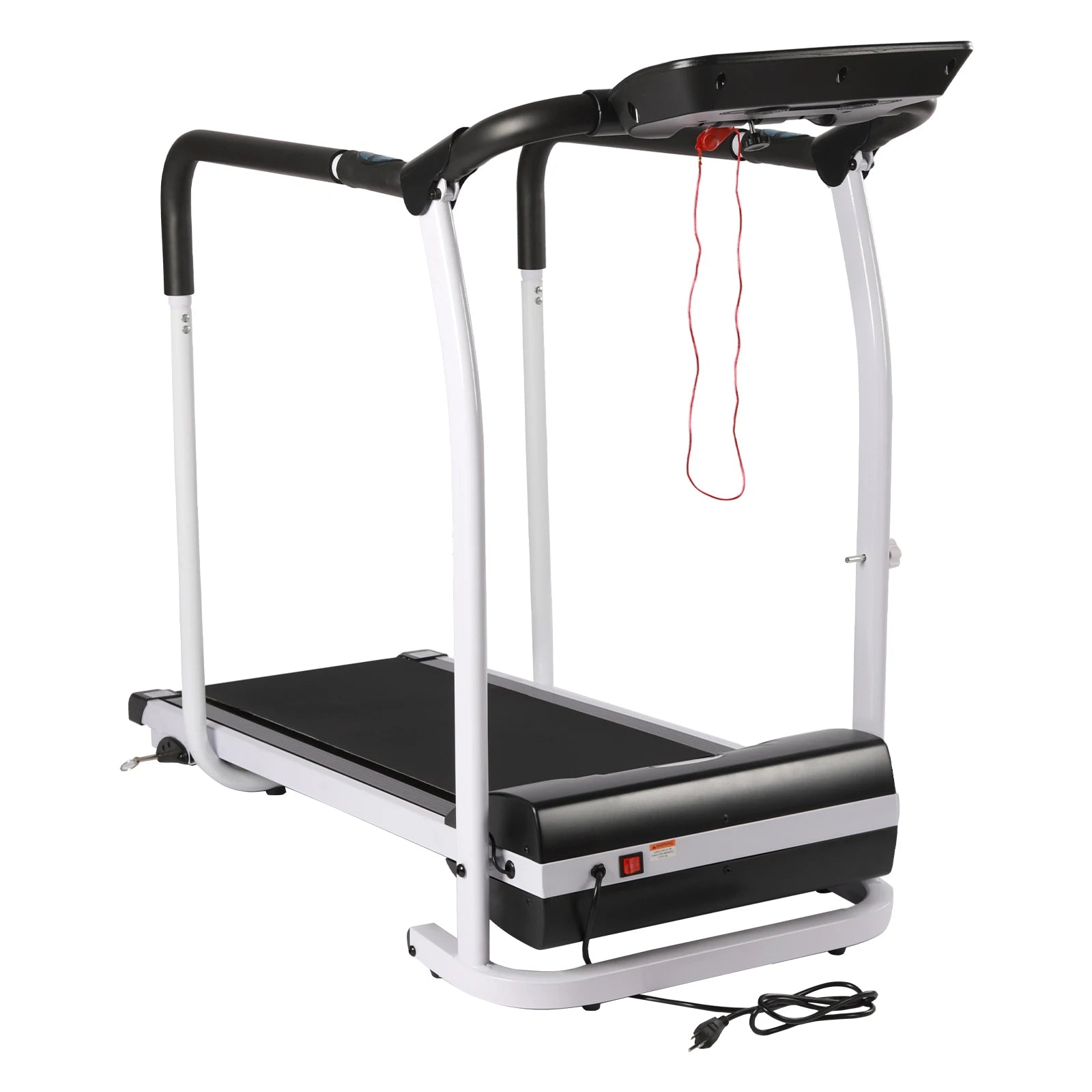 Home Treadmill – 1.0HP Motor, 0.3-3.7 MPH Speed, Adjustable Slopes, Anti-Slip PVC Running Belt, 220lbs Load Capacity, Easy