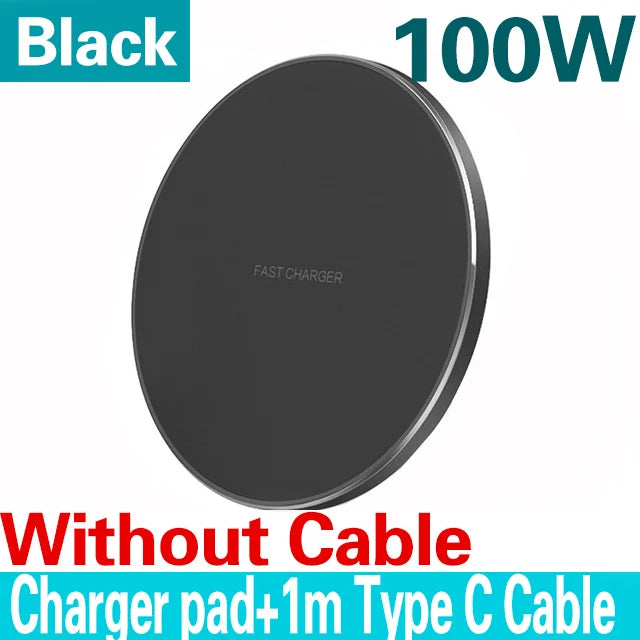 200W Wireless Charger For iPhone 14 13 16 15 Pro XS Max Mini X XR Induction Fast Wireless Charging Pad For Samsung Xiaomi Huawei