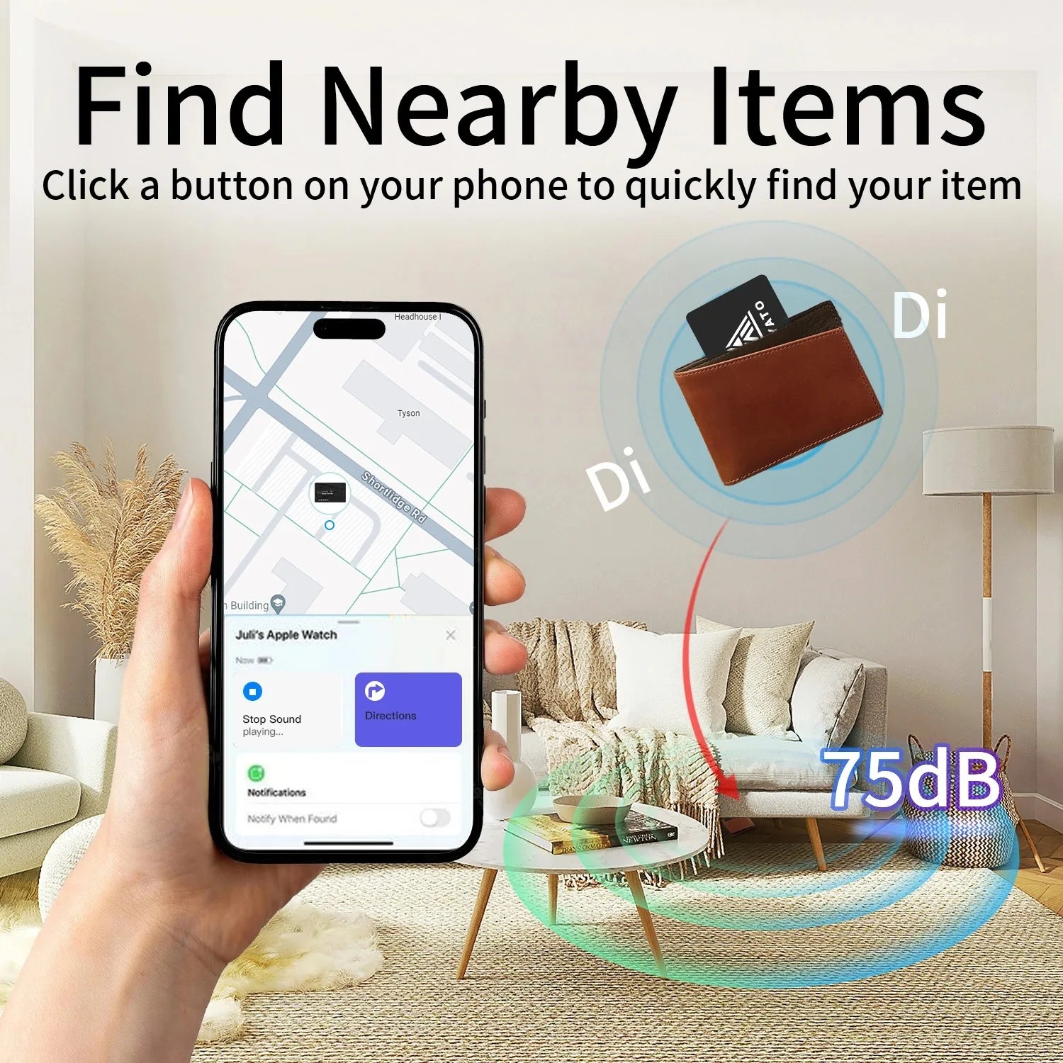 Bluetooth Ultrathin Wallet Finder Card Magnetic Charging Tracker Card Works with Apple Find My (iOS Only) Smart Finder Card