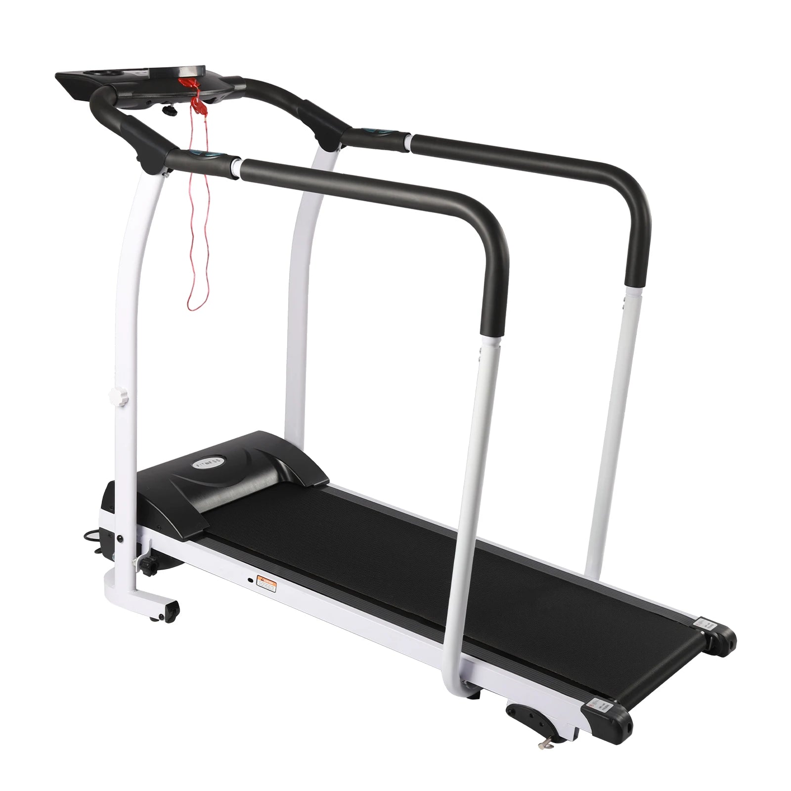 Home Treadmill – 1.0HP Motor, 0.3-3.7 MPH Speed, Adjustable Slopes, Anti-Slip PVC Running Belt, 220lbs Load Capacity, Easy