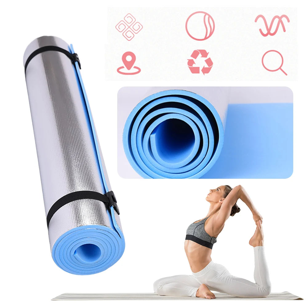 Waterproof Yoga Mat EVA Exercise Pad Thickened Aluminum Membrane Exercise Mat Portable Multifunction for Gym Workout