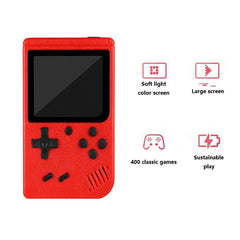 A Red Retro Classic Games Children's Handheld Small Game Console With Hundreds Of Game Charging Can Be Connected To The TV