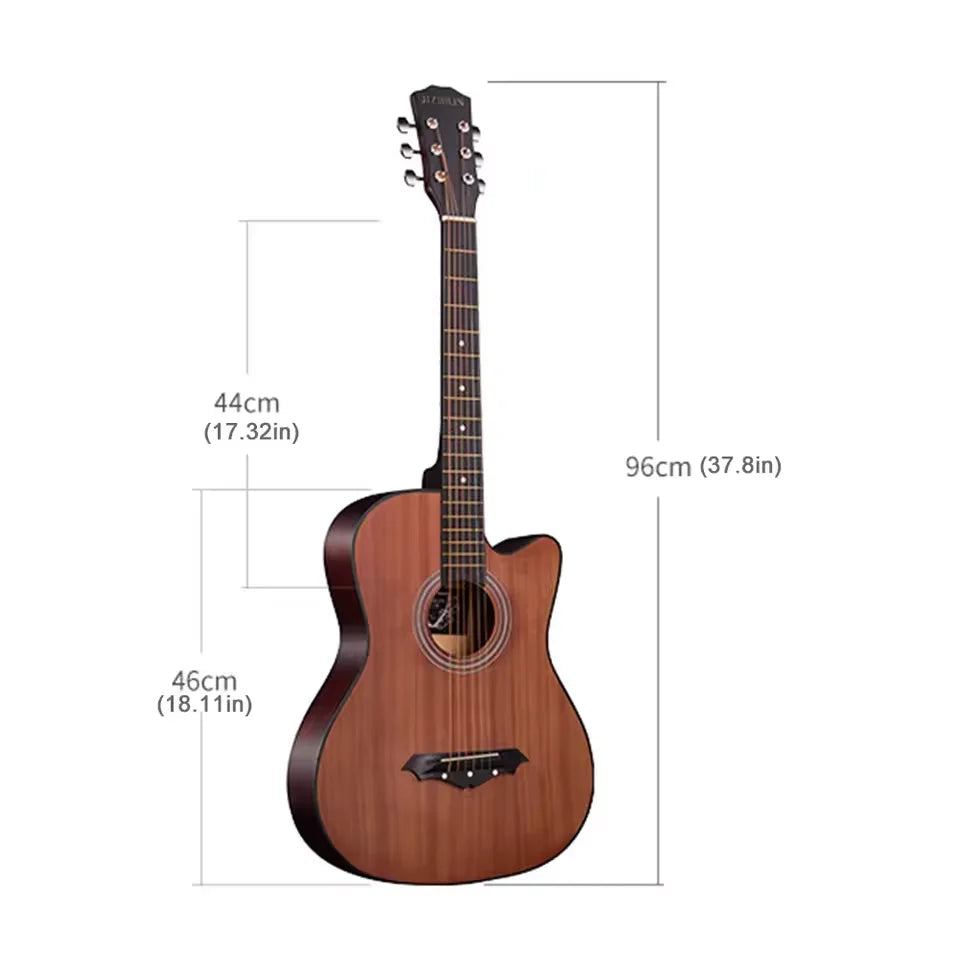 38 Inch Student Guitar with Starter Kit Basswood Guitar Music Instrument Acoustic Guitar Kit for Kids/Boys/Girls/Teens/Beginners