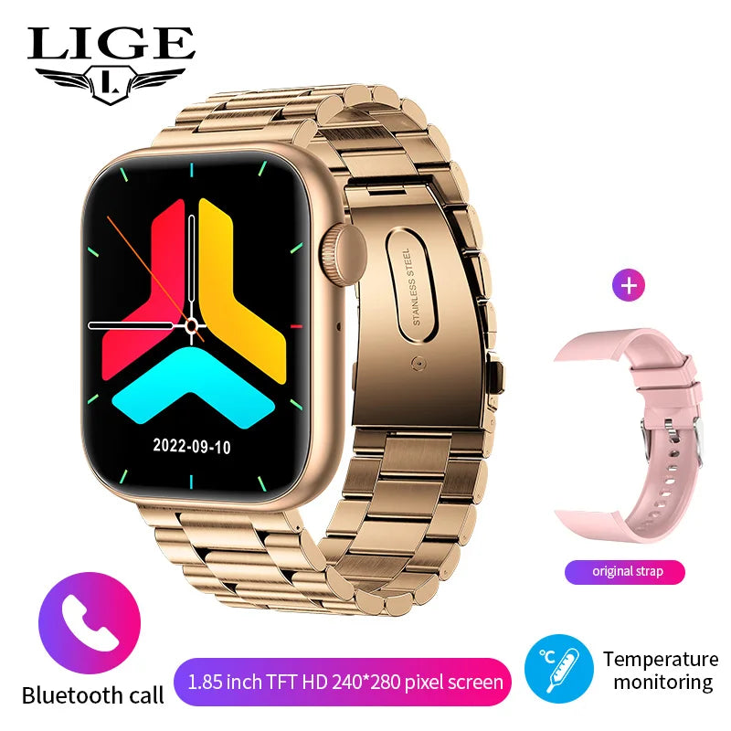 LIGE New Smart Watch 2025 Wireless Charging Smartwatch Bluetooth Calls Men Women Smartwatches Fitness Bracelet Custom Watch Face